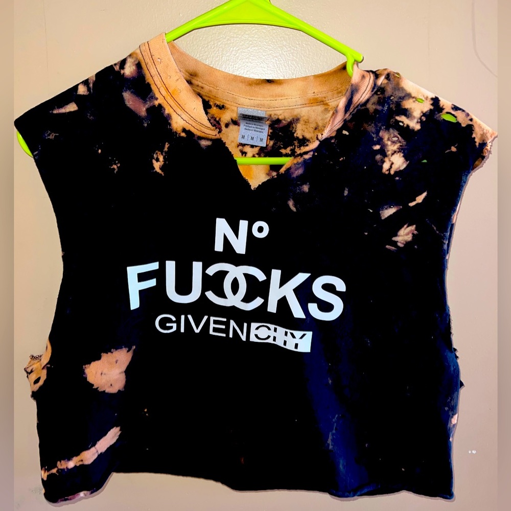 No F****s Givenchy bleached crop top